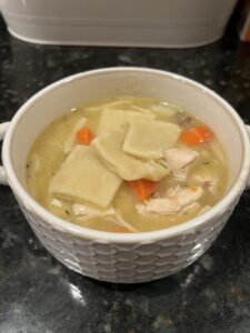 Stovetop Chicken Pot Pie with Square Noodles