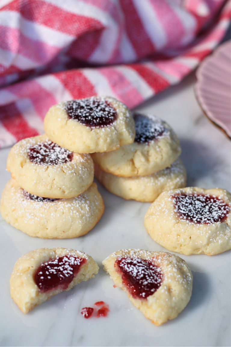 cream cheese thumbprint cookies with jam filling