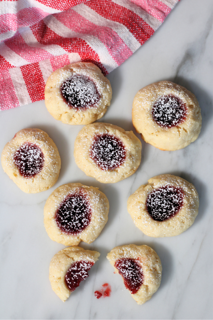 cream cheese thumbprint cookies with jam filling
