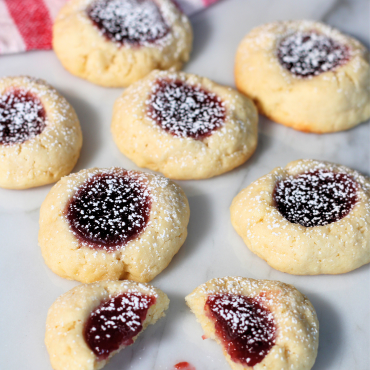 cream cheese thumbprint cookies with jam filling