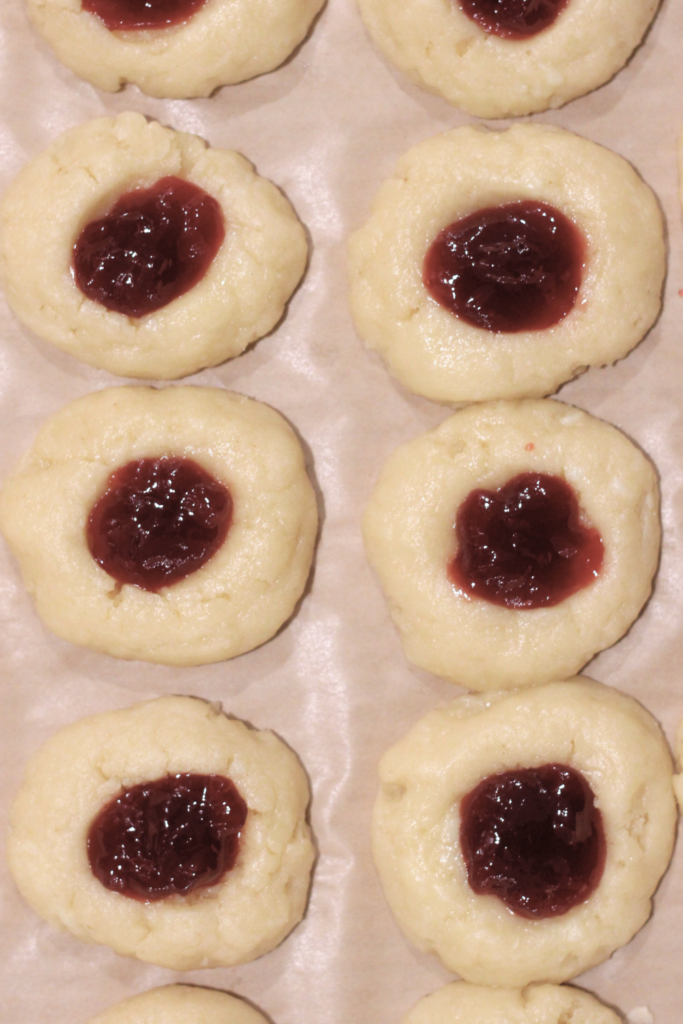 cream cheese thumbprint cookies with jam filling