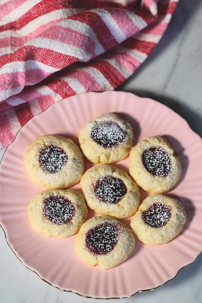 cream cheese thumbprint cookies with jam filling