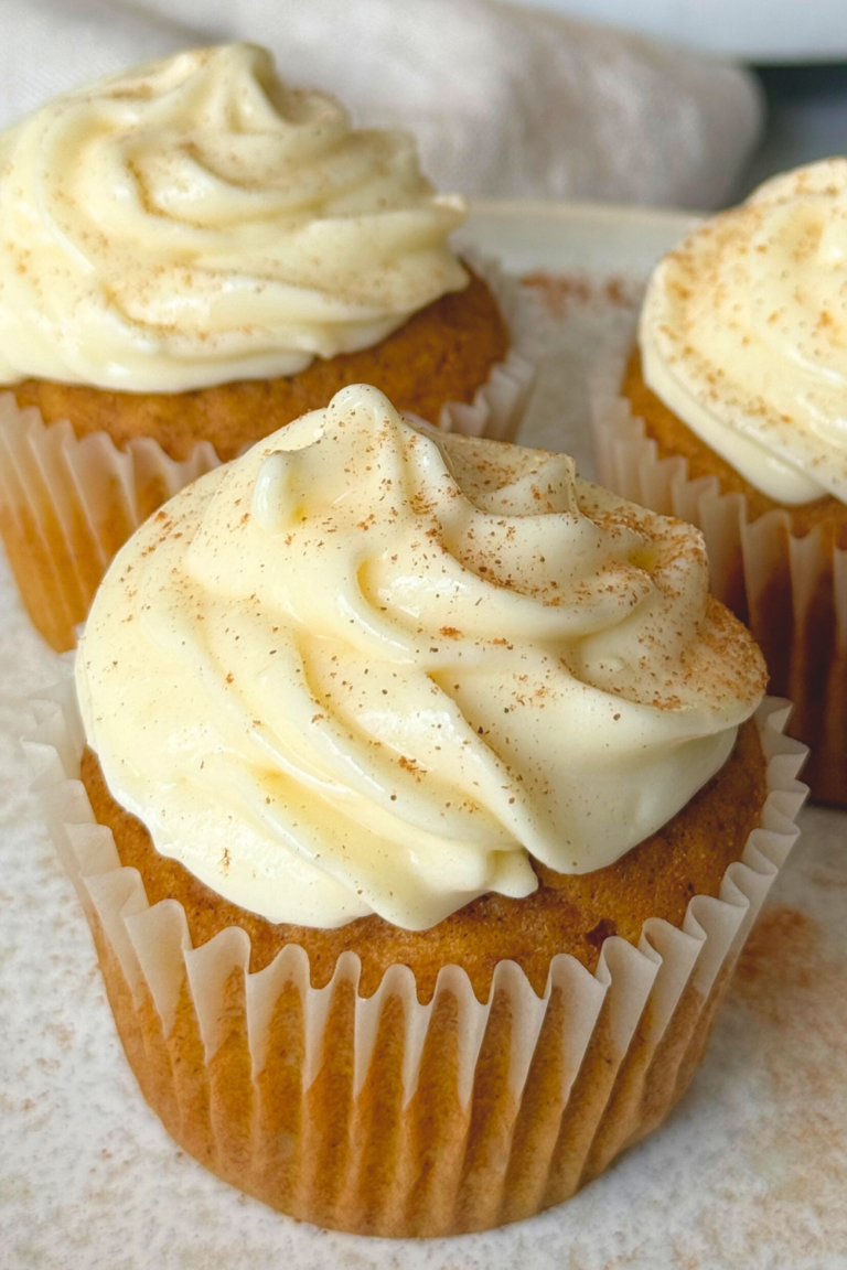 Pumpkin Cupcakes with Cream Cheese Frosting
