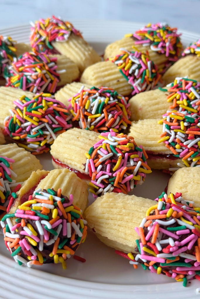 Jam-Filled Italian Butter Cookies (Chocolate Dipped)