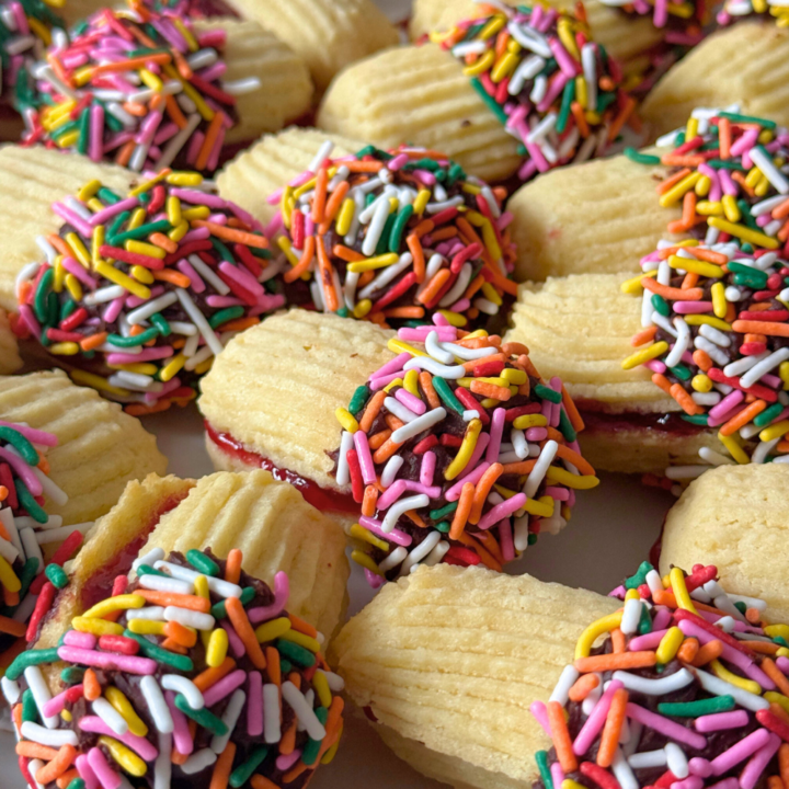 Jam-Filled Italian Butter Cookies (Chocolate Dipped)