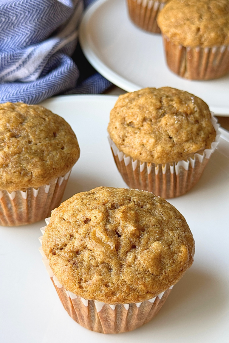 Healthy Maple Cinnamon Banana Muffins (One Bowl)