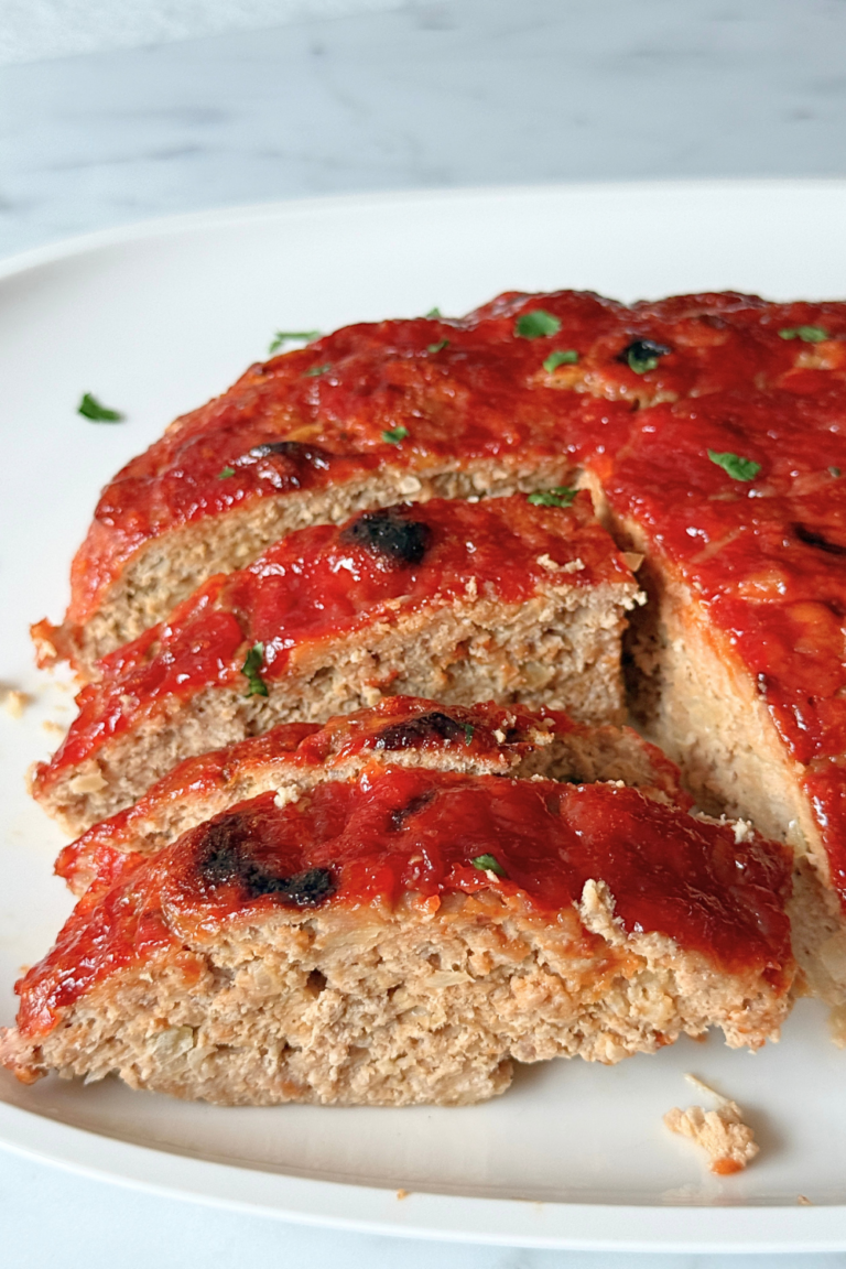 Sheet Pan Turkey Meatloaf with Ketchup Brown Sugar Glaze