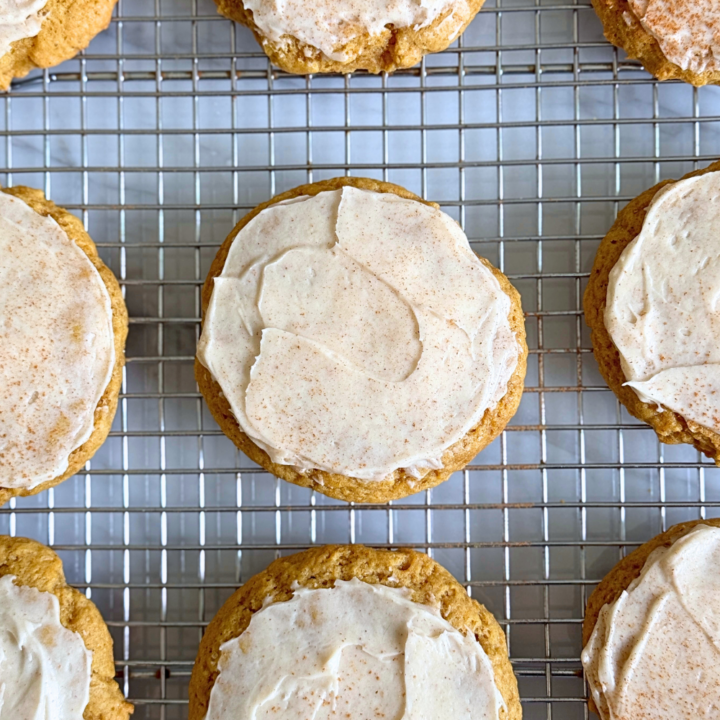 Soft Frosted Pumpkin Cookies